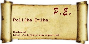 Polifka Erika névjegykártya